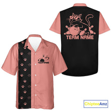 Load image into Gallery viewer, Custom Retro 50S Cat Bowling Button Up Shirt Men And Women, Vintage Cat Bowling Shirt IPHW10097