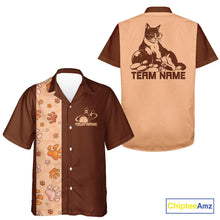 Load image into Gallery viewer, Custom Retro 50S Cat Bowling Button Up Shirt Men And Women, Vintage Cat Bowling Shirt IPHW10099