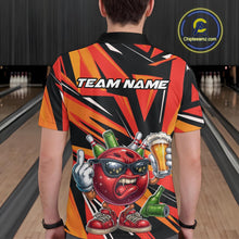 Load image into Gallery viewer, Custom Funny Bowling Ball Drink Beer Bowling Men Polo Shirt, Orange Bowling Team Shirt IPHW10122