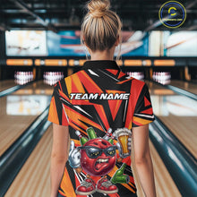Load image into Gallery viewer, Custom Funny Bowling Ball Drink Beer Bowling Women Quarter-Zip Shirt, Orange Team Shirt IPHW10122