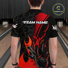 Load image into Gallery viewer, Custom Red Flame Bowling Pattern Bowling Men Polo Shirt, Bowling Team League Shirt IPHW9881
