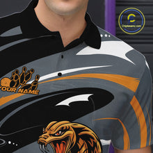 Load image into Gallery viewer, Custom Gray And Yellow Cobra Snake Bowling Polo Shirt For Men, Cobra Bowling Team Jersey IPHW9892