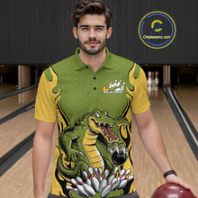 Load image into Gallery viewer, Custom Funny Alligator Bowling Polo Shirt For Men, Alligator Bowling Team League Shirt IPHW9924