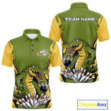 Load image into Gallery viewer, Custom Funny Alligator Bowling Polo Shirt For Men, Alligator Bowling Team League Shirt IPHW9924
