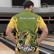 Load image into Gallery viewer, Custom Funny Alligator Bowling Quarter-Zip Shirt For Men, Alligator Bowling Team League Shirt IPHW9924