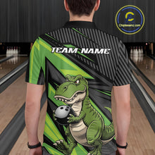 Load image into Gallery viewer, Custom Funny Green Bowling Dinosaur Bowling Men Polo Shirt, Bowling Team Shirt IPHW9927
