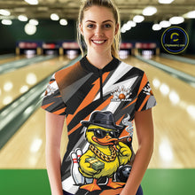 Load image into Gallery viewer, Custom Funny Yellow Boss Duck Bowling Women Shirt, Cool Duck Bowling Team Jerseys IPHW11124