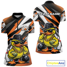 Load image into Gallery viewer, Custom Funny Yellow Boss Duck Bowling Women Shirt, Cool Duck Bowling Team Jerseys IPHW11124