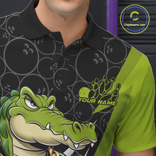 Load image into Gallery viewer, Custom Funny Alligator Bowling Men Polo Shirt, Alligator Bowling Team Jerseys IPHW9919