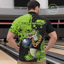 Load image into Gallery viewer, Custom Green Splatter Funny Alligator Bowling Men Quarter-Zip Shirts, Bowling Team Shirts IPHW9921