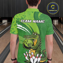 Load image into Gallery viewer, Custom Funny Alligator Bowling Tournament Team Jerseys, Alligator Bowling Men Polo Shirt IPHW9925