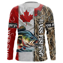 Load image into Gallery viewer, Bass Fishing Canada Flag Camo Custom name All over print shirts - personalized fishing gifts NQS541