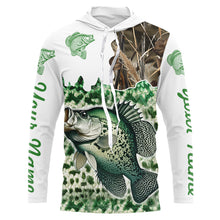Load image into Gallery viewer, Personalized Crappie Fishing jerseys green scales camo Long Sleeve Fishing sun protection shirts NQS3724