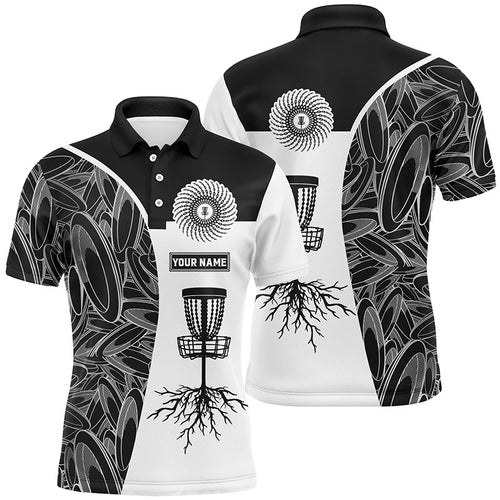 Black camo white Mens disc golf polo shirt custom disc golf jerseys team mens disc golf NQS5930