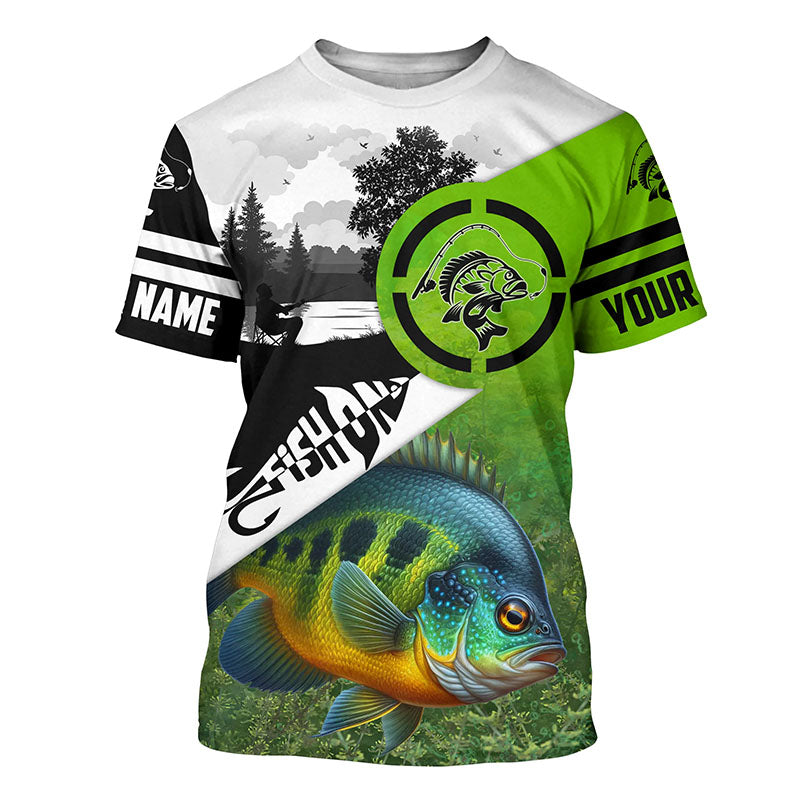 Bluegill Fishing green performance fishing shirt Custom Bluegill fishing shirts jerseys NQS6012