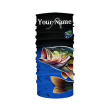 Load image into Gallery viewer, Largemouth Bass Fishing Custom blue black long sleeve performance Fishing Shirt, Bass fishing jerseys NQS5070