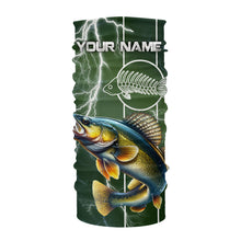 Load image into Gallery viewer, Walleye Fishing Custom Long sleeve Fishing Shirts, Walleye green lightning reaper Fishing jerseys NQS4016