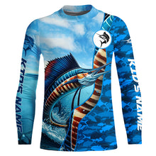 Load image into Gallery viewer, Sailfish saltwater fishing Custom sea blue camo UV Protection Fishing shirts, sailfish fishing Jerseys NQS5630