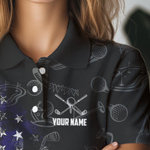 Load image into Gallery viewer, Retro American Flag Eagle Golf Polo Shirt for Women Custom Patriotic Golf Team Jersey best golf gifts NQS9633