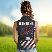 Load image into Gallery viewer, Retro American Flag Eagle Golf Women Sleeveless Polos Custom Patriotic Golf Team Jersey best golf gift NQS9633