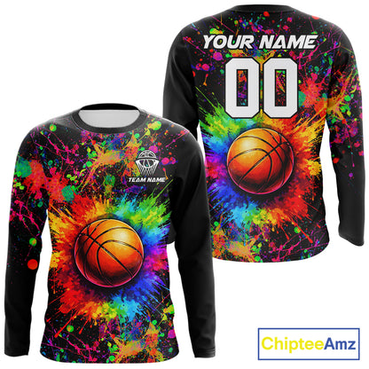 Colorful watercolor Basketball Shirts Custom Basketball jerseys for team, Basketball league shirts NQS11398