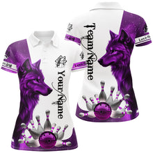 Load image into Gallery viewer, Purple Galaxy Wolf Bowling Polo, Quarter Zip Shirts For Women Custom Bowling Team League Jerseys NQS8644