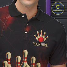Load image into Gallery viewer, Personalized Funny Angry Spider Bowling Team Polo, 1/4 Zip Shirts For Men, Spider Bowling Jerseys NQS11204