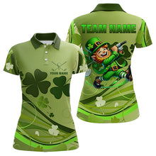 Load image into Gallery viewer, Green shamrock Lucky Golf Polo Shirts For Women Custom St Patrick Day Team Golf Shirts NQS9470