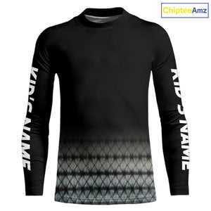 Striped Bass scales fishing Custom black long sleeve Fishing Shirt, Striper Fishing jerseys NQS10083