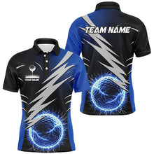 Load image into Gallery viewer, Mens golf polo shirts custom blue lightning thunder golf ball clothes for men, personalized golf gifts NQS8005