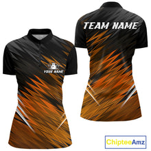 Load image into Gallery viewer, Orange and Black Bowling Shirts For Women Custom Name and Team name  Bowling Jerseys Bowlers Outfit NQS11002
