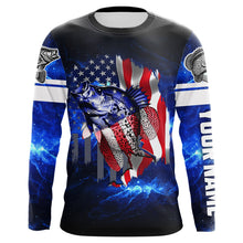 Load image into Gallery viewer, Crappie Fishing American Flag patriotic Custom Crappie Fishing shirts, personalized fishing gift NQS430
