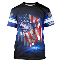 Load image into Gallery viewer, Crappie Fishing American Flag patriotic Custom Crappie Fishing shirts, personalized fishing gift NQS430