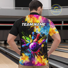 Load image into Gallery viewer, Colorful bowling jerseys Mens Bowling Polo, 1/4 Zip Shirt Custom Bowling Team shirts for bowlers NQS10241