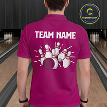 Load image into Gallery viewer, Retro Pink argyle pattern Bowling shirts For Men custom bowling team jerseys Bowler Outfits NQS10403