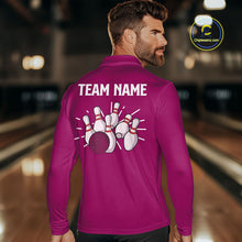 Load image into Gallery viewer, Retro Pink argyle pattern Bowling shirts For Men custom bowling team jerseys Bowler Outfits NQS10403