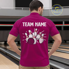 Load image into Gallery viewer, Retro Pink argyle pattern Bowling shirts For Men custom bowling team jerseys Bowler Outfits NQS10403