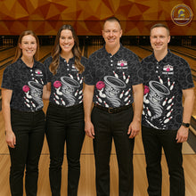 Load image into Gallery viewer, Funny storm tornado Black Camo Bowling Polo, 1/4 Zip Shirts For Women Custom Bowling Team Jerseys NQS11224