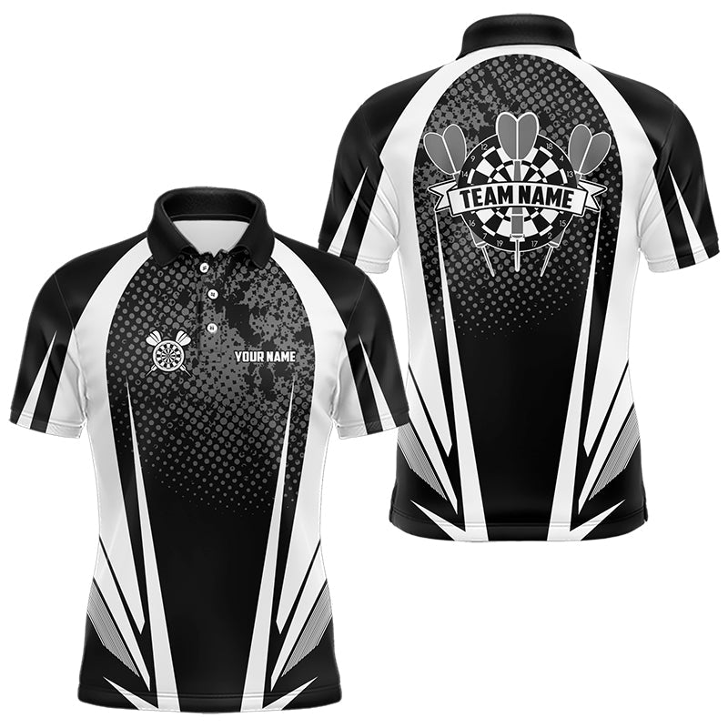 Personalized Black and White Darts Shirts For Men Custom Darts Team Jerseys NQS9489