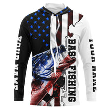 Load image into Gallery viewer, Personalized Largemouth Bass Fishing jerseys American flag Bass Long Sleeve Fishing tournament shirts NQS3723