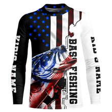 Load image into Gallery viewer, Personalized Largemouth Bass Fishing jerseys American flag Bass Long Sleeve Fishing tournament shirts NQS3723