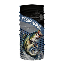 Load image into Gallery viewer, Largemouth Bass fishing Custom UV protection fishing long sleeve shirt, Bass Fishing jerseys | Blue NQS9351