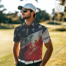 Load image into Gallery viewer, Personalized golf polos shirts for men American flag 4th July custom patriotic best men golf wears NQS9945