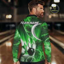 Load image into Gallery viewer, Green Light pattern Bowling Polo, Quarter Zip shirts for men Custom Bowling Team League Jerseys NQS9949