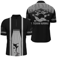 Load image into Gallery viewer, Black and Gray Retro Bowling Shirts For Men Custom team bowling jerseys, bowling clothes mens NQS8451