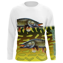 Load image into Gallery viewer, Northern Pike Fishing Custom UV Protection long sleeve Fishing Shirts, Personalized Fishing Gift NQS278