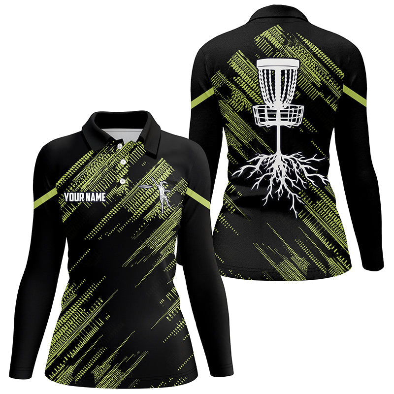 Yellow Black Women disc golf polo shirts custom disc golf team disc golf jerseys NQS7815