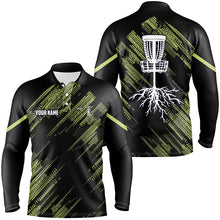 Load image into Gallery viewer, Yellow Black Mens disc golf polo shirts custom disc golf team disc golf jerseys NQS7815