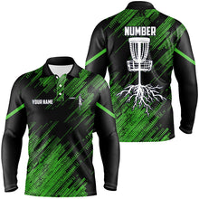 Load image into Gallery viewer, Green camo Black Mens disc golf polo shirts custom disc golf team disc golf jerseys NQS7816