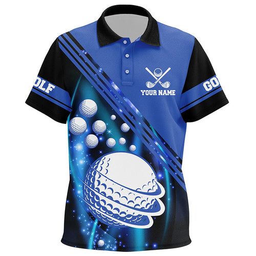 Black and blue light golf ball Kid golf polo shirts custom golf outfits for Kid, unique golf gifts NQS8039